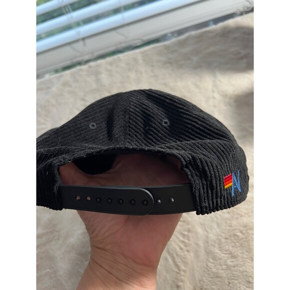 Aviator Nation Black Corduroy Snapback Hat With Mountain Patch & Mesh Lining - Picture 4 of 8
